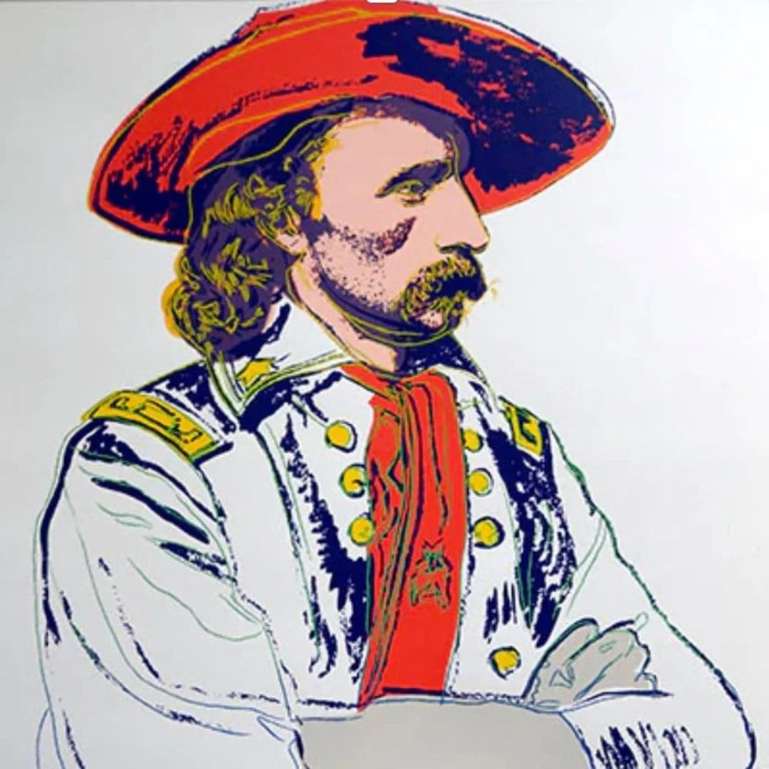 Colorful illustration of a person in historical military attire with a red hat.