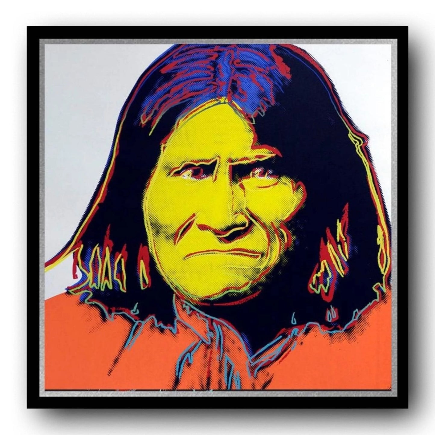 ANDY WARHOL– “Geronimo"- Silkscreen- Cowboys and Indians- Unsigned Proof- Museum Quality 36x36" Wall Art