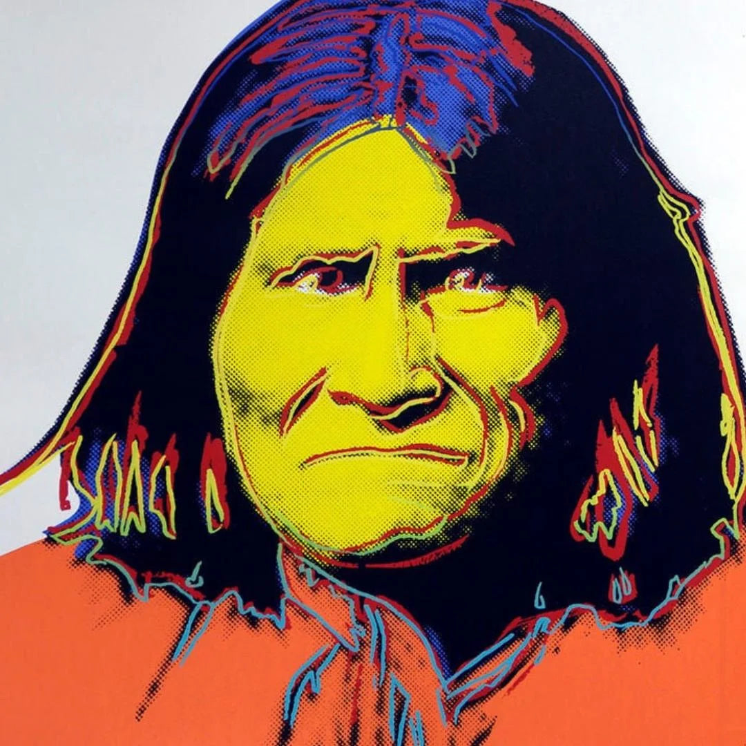 ANDY WARHOL– “Geronimo"- Silkscreen- Cowboys and Indians- Unsigned Proof- Museum Quality 36x36" Wall Art