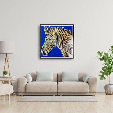 ANDY WARHOL–“Zebra" Blue-Yellow Trial-Endangered Species Screenprint- Diamond Dust- Museum Quality-38 X 38" | Pop Art