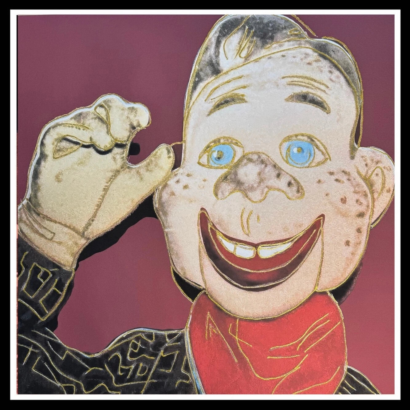 ANDY WARHOL "Howdy Doody" FS # 263- Silkscreen Proof-Myths- Museum Board- Diamond Dust- 38 x 38" Wall Art