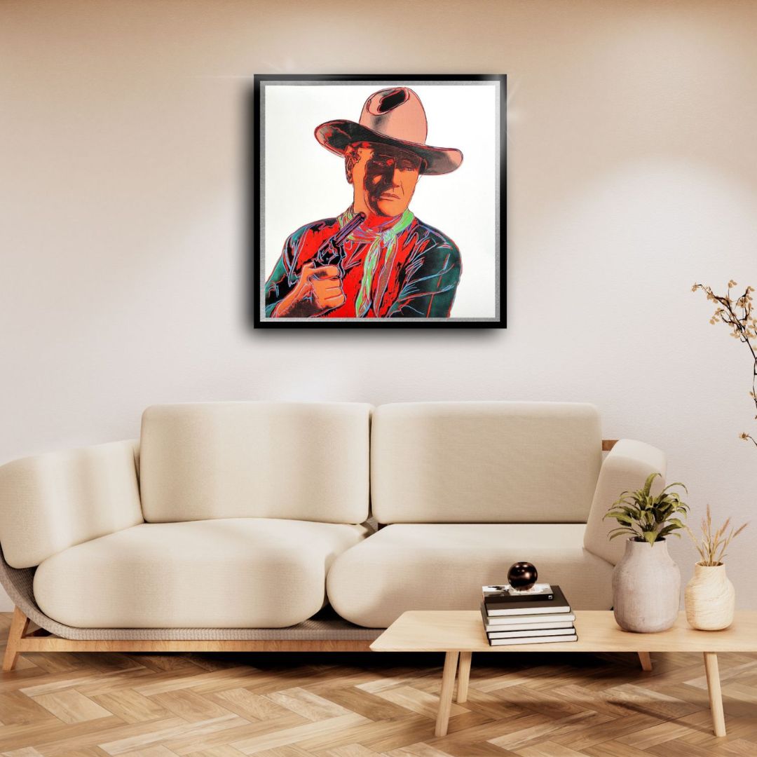 ANDY WARHOL– “John Wayne"- Trial Screenprint- Cowboys and Indians- Unsigned Proof- Museum Quality 36x36" Wall Art