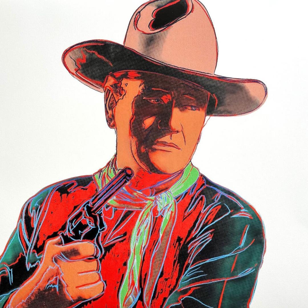 ANDY WARHOL– “John Wayne"- Trial Screenprint- Cowboys and Indians- Unsigned Proof- Museum Quality 36x36" Wall Art