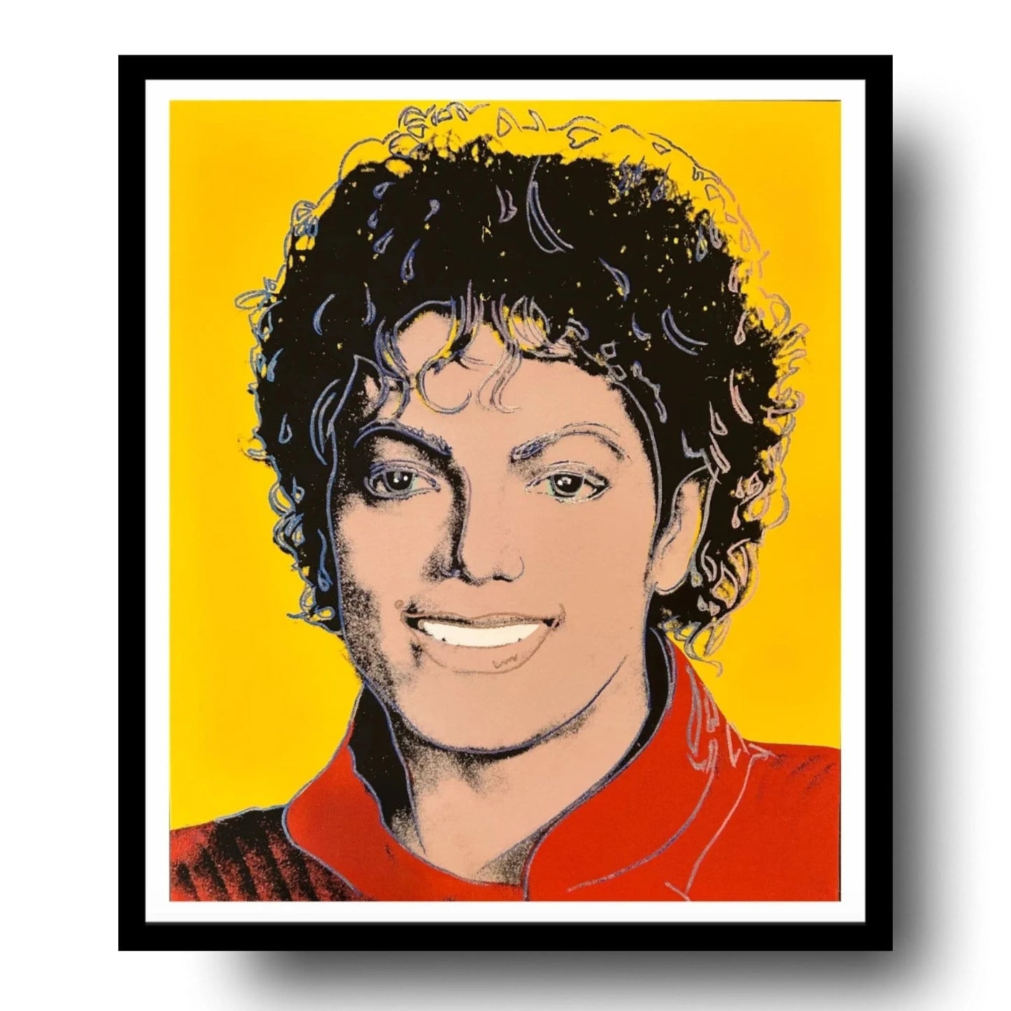 Andy WARHOL “MICHAEL JACKSON” - Yellow Trial Screenprint - Diamond Dust - 40x34" Wall Art