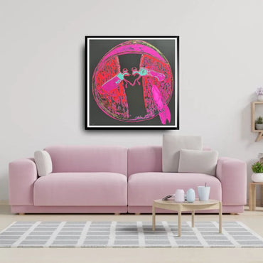 ANDY WARHOL– “Indian Shield"- Pink Trial Screenprint- Cowboys and Indians- Unsigned Proof- Museum Quality 36x36" | Pop Art