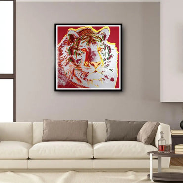 Andy Warhol “Siberian Tiger" (F&S II # 297) - Layered Silkscreen - Red TRIAL PROOF Decor - 38x38" | Pop Art | Museum Quality