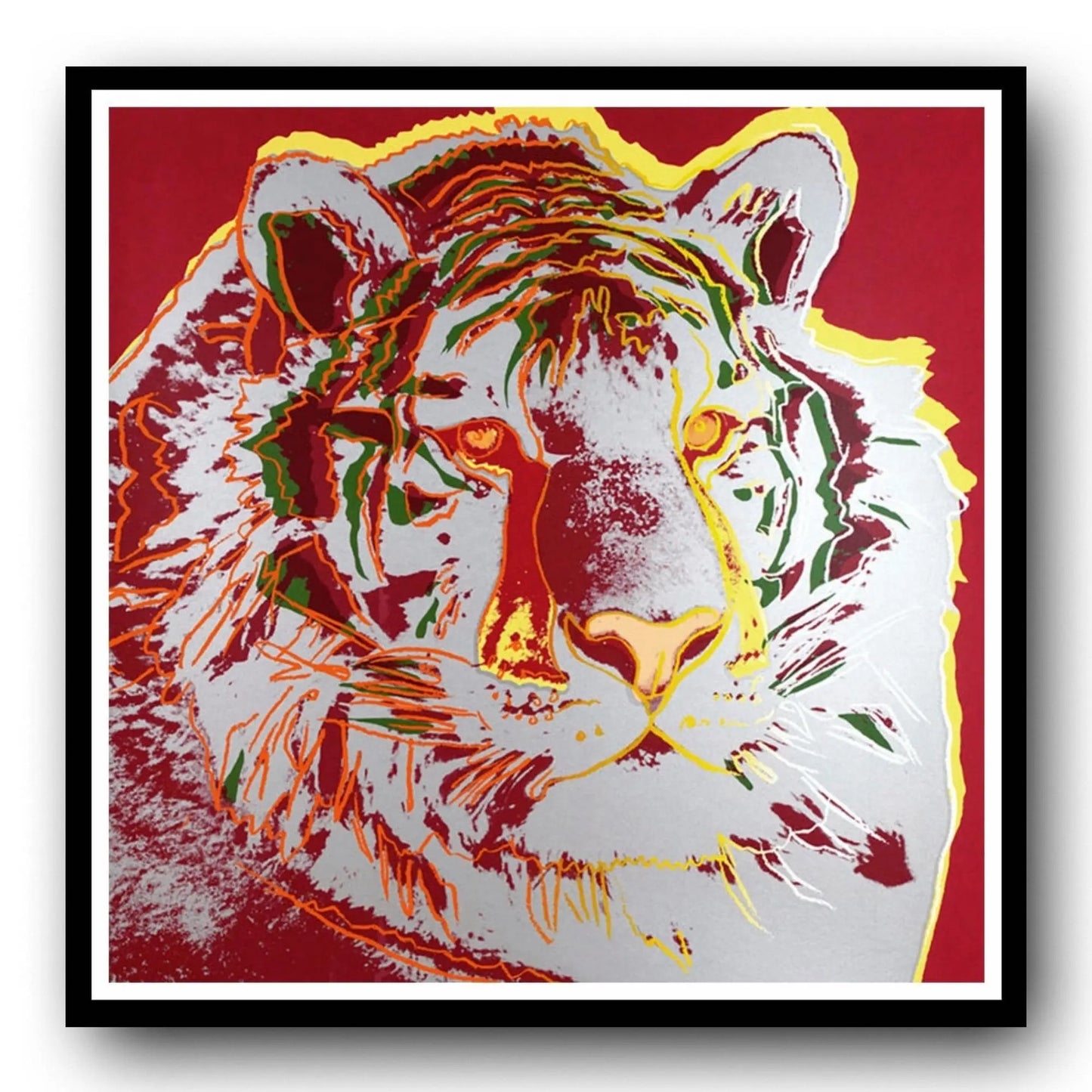 Andy Warhol “Siberian Tiger" (F&S II # 297) - Silkscreen - Red TRIAL PROOF - Wall Art Decor - 38x38"