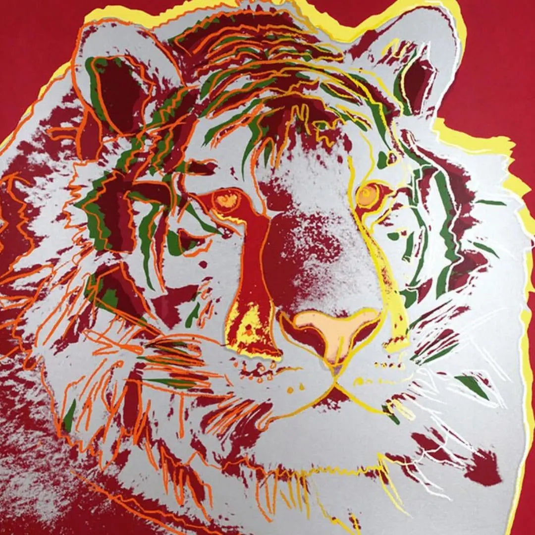 Andy Warhol “Siberian Tiger" (F&S II # 297) - Silkscreen - Red TRIAL PROOF - Wall Art Decor - 38x38"