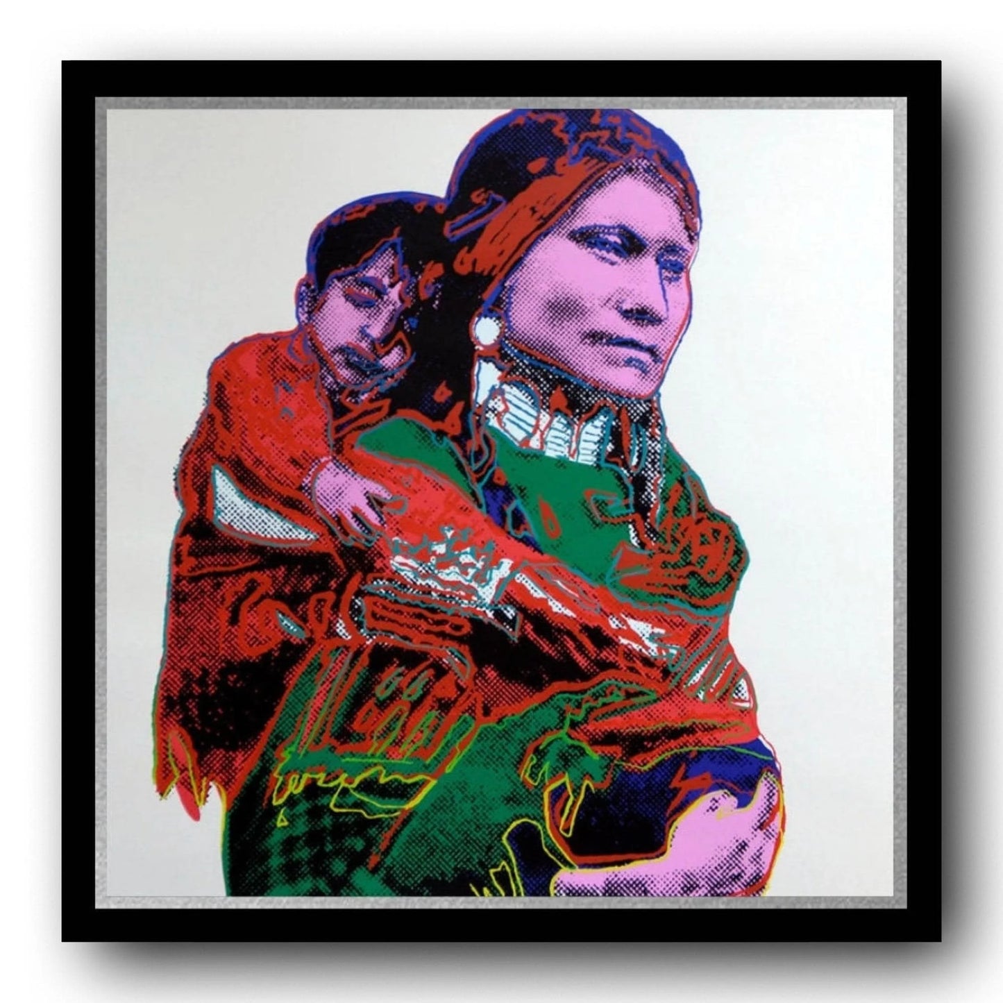 ANDY WARHOL– “Mother and Child"- Silkscreen- Cowboys and Indians- Unsigned Proof- Museum Quality 36x36" Wall Art