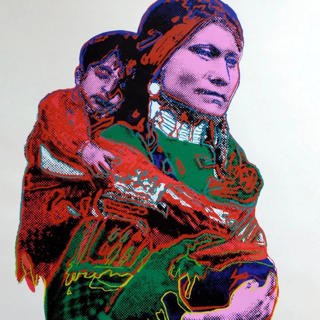 ANDY WARHOL– “Mother and Child"- Silkscreen- Cowboys and Indians- Unsigned Proof- Museum Quality 36x36" Wall Art