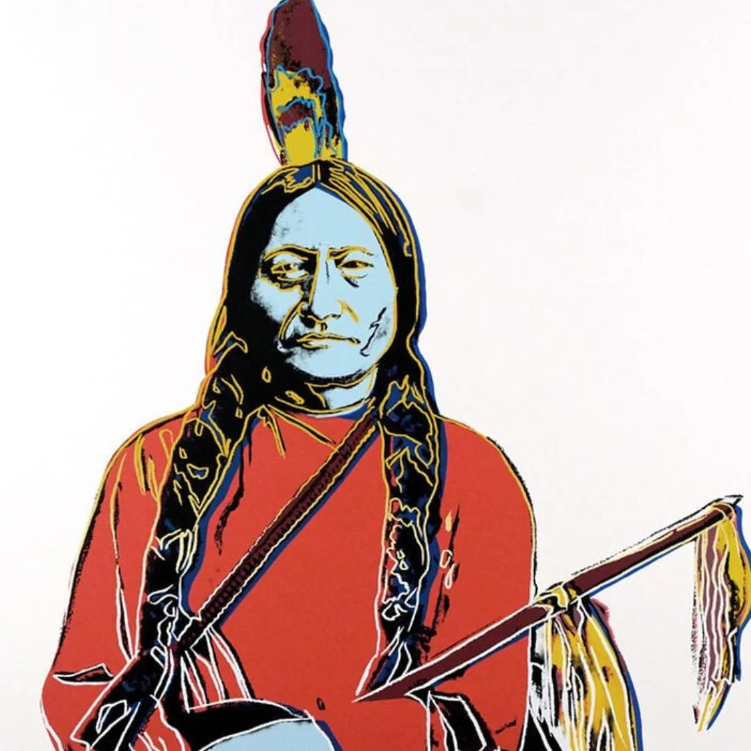ANDY WARHOL– “Sitting Bull"- Silkscreen- Cowboys and Indians- Unsigned Proof- Museum Quality 36x36" Wall Art