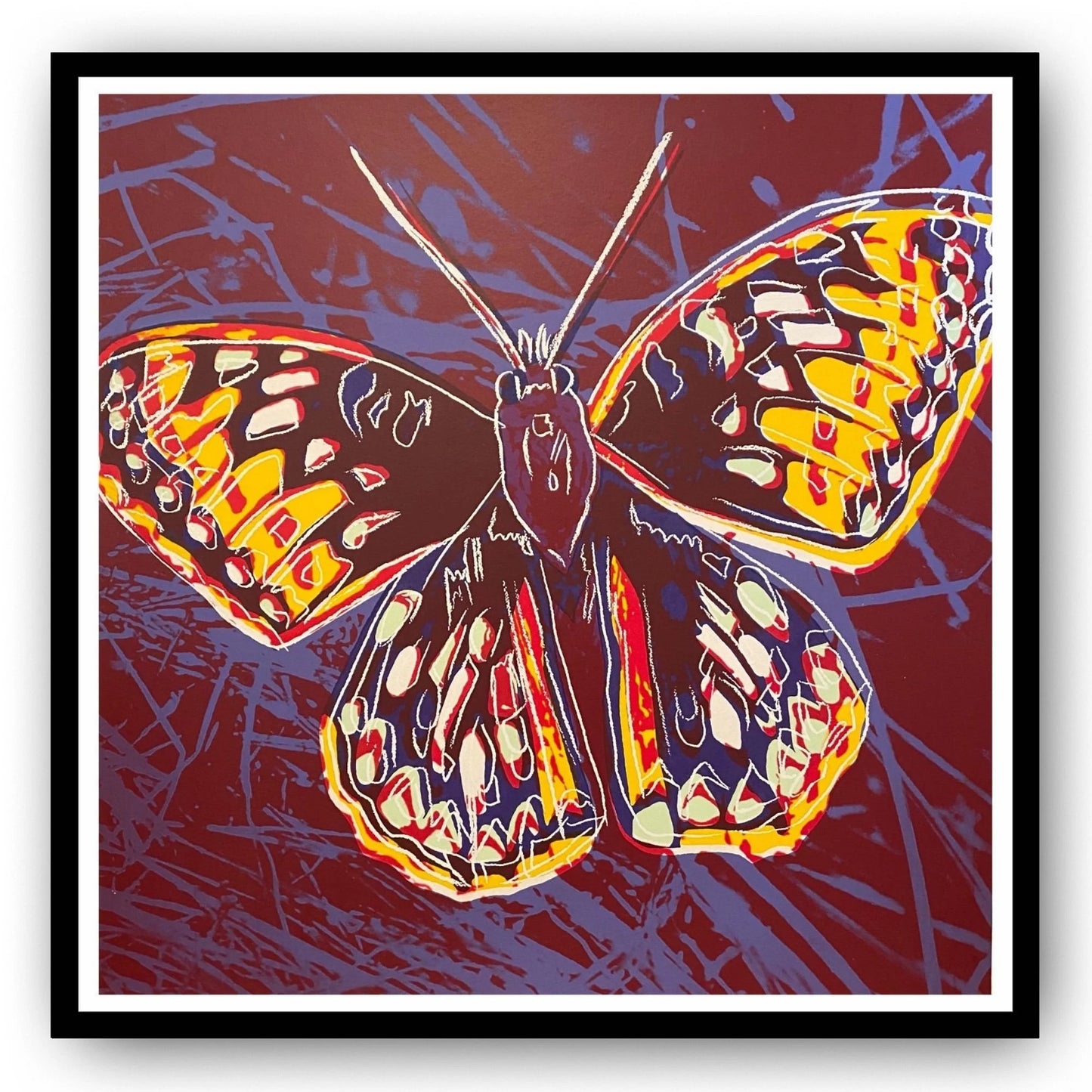 ANDY WARHOL “Silverspot"(Butterfly)Silkscreen Proof– Endangered Species- Museum Quality 38 X 38"Wall Art