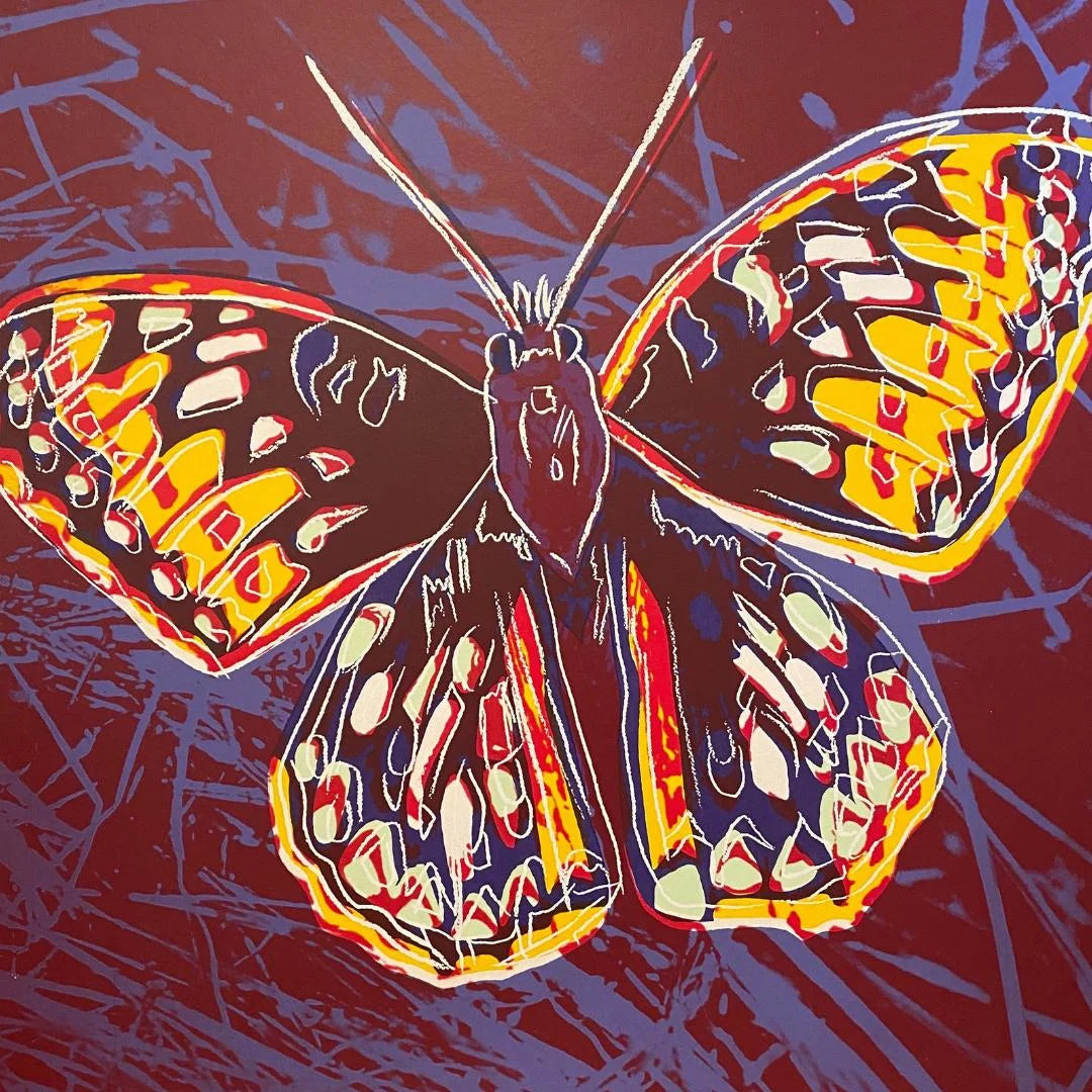 ANDY WARHOL “Silverspot"(Butterfly)Silkscreen Proof– Endangered Species- Museum Quality 38 X 38"Wall Art
