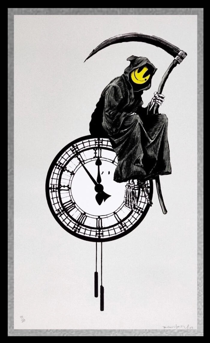 BANKSY -"GRIN REEPER" -Screenprint- Hand Signed - 17 5/8 x 27 5/8" Shipped Flat