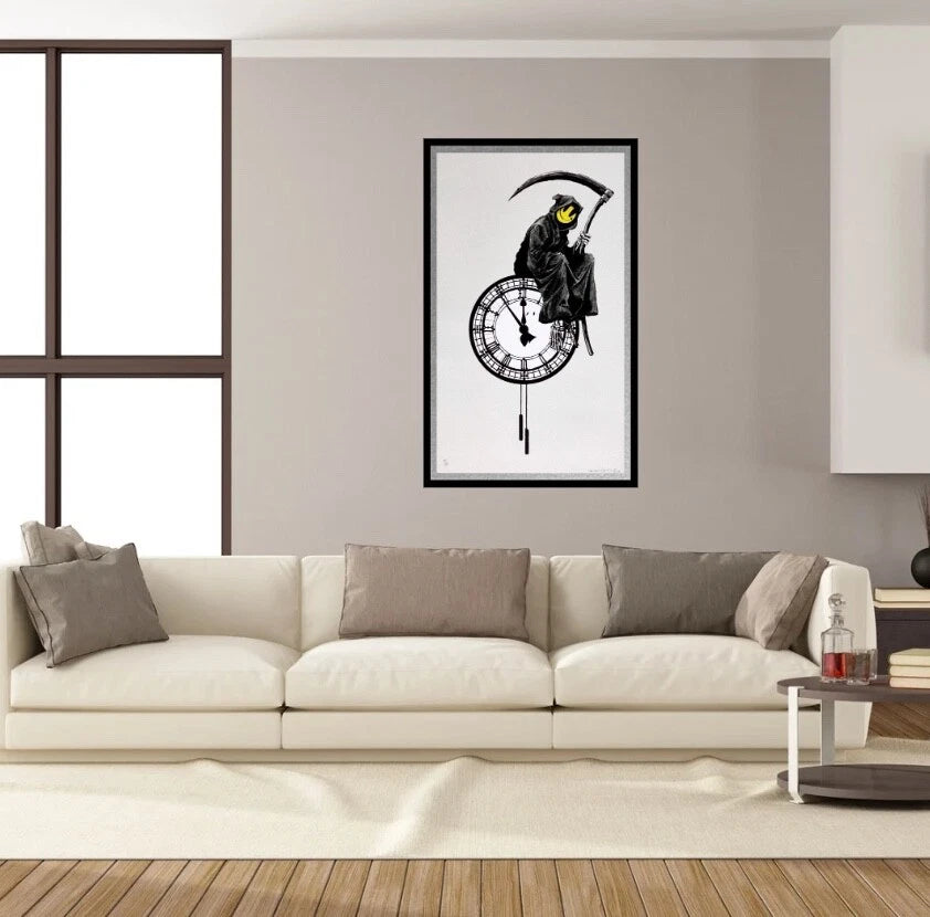 BANKSY -"GRIN REEPER" -Screenprint- Hand Signed - 17 5/8 x 27 5/8" Shipped Flat