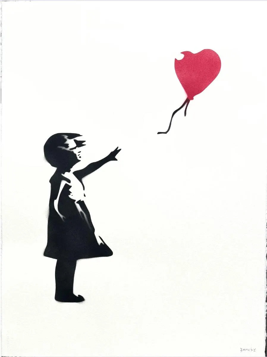 BANKSY- "Girl With Balloon"- Original Spray Painting - Iconic Grafitti Street Art- Stunning piece
