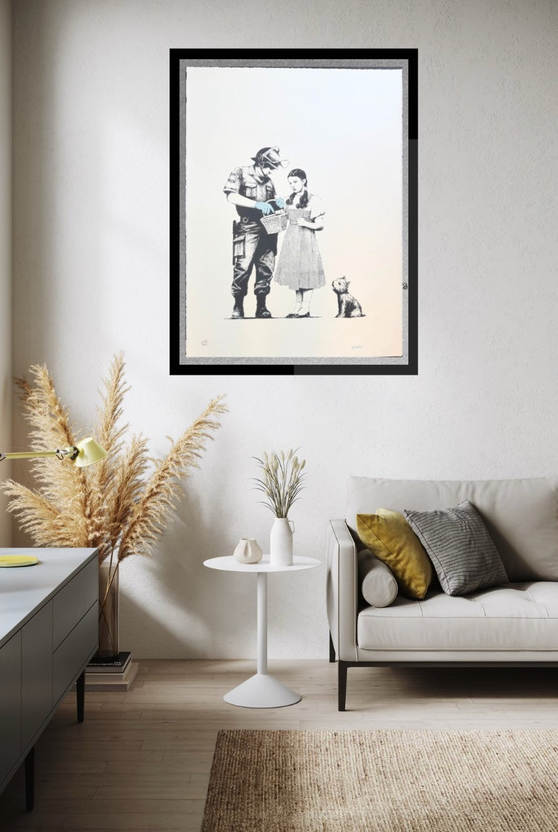BANKSY -"Stop and Search" -Screenprint- Signed- Wizard Oz- Urban Street Art Beauty- Flat Ship