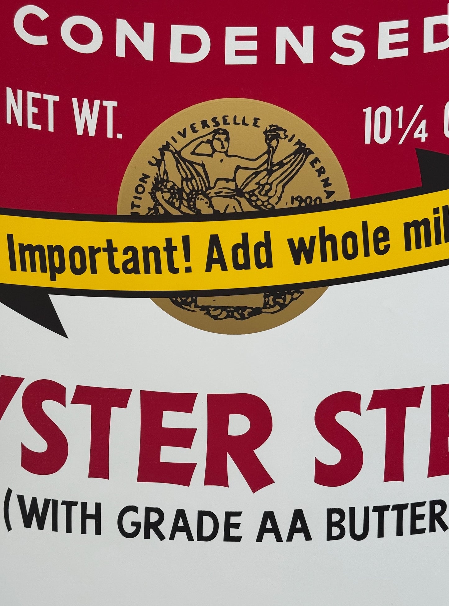 ANDY WARHOL– Original Edition "Campbells Soup" Oyster Stew"-Unsigned- Authentic - Superb Condition