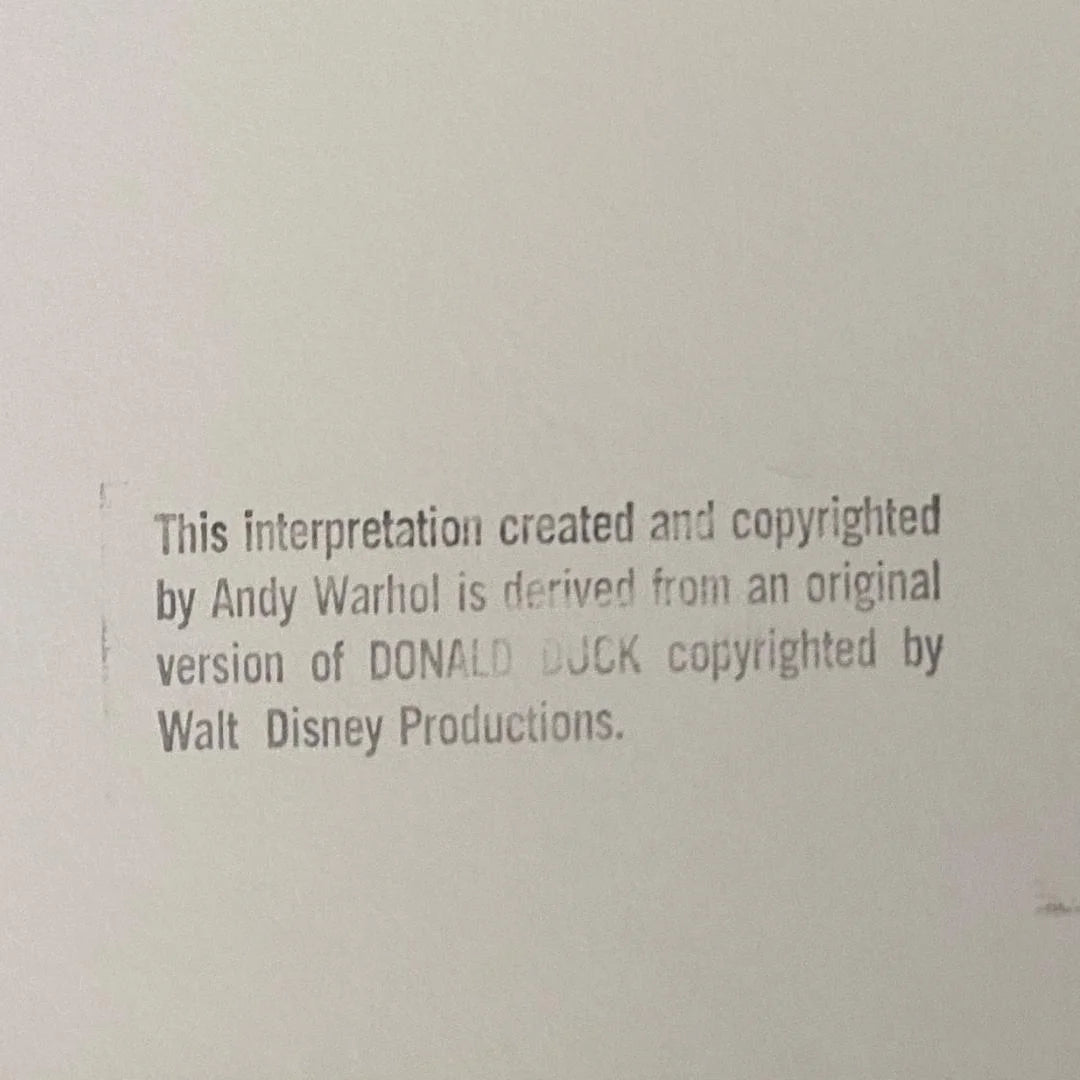 ANDY WARHOL "Donald Duck" (New Spirit) Silkscreen Proof-Museum Quality- Ads Suite -38x38" Wall Art