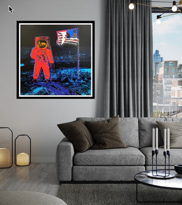 ANDY WARHOL "Moonwalk" FS #405 -Dark Blue Version-Silkscreen Proof- Museum Quality- Unsigned-38x38 Stunning Piece! | Pop Art