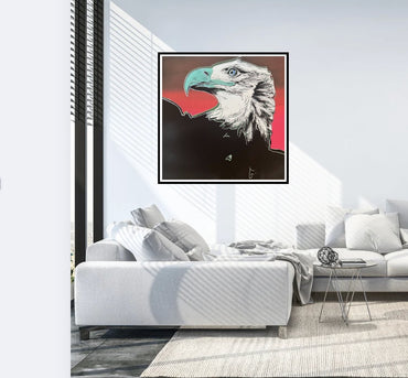 ANDY WARHOL “Bald Eagle"- Trial Screenprint- Proof Edition- Green, blue and purple colors with diamond dust- Endangered Species- Museum Quality 38 X 38"Pop Art Beauty