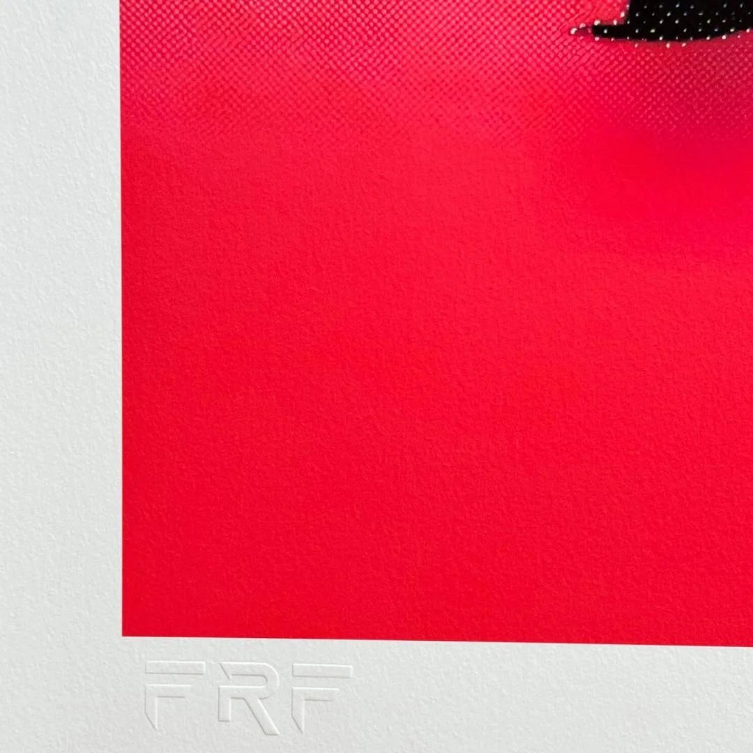 FENZOLINI "ELEPHANT RIDE" Red - Screenprint- Hand Signed, Numbered - Warhol, Banksy - 31 1/2 x 31 1/2"