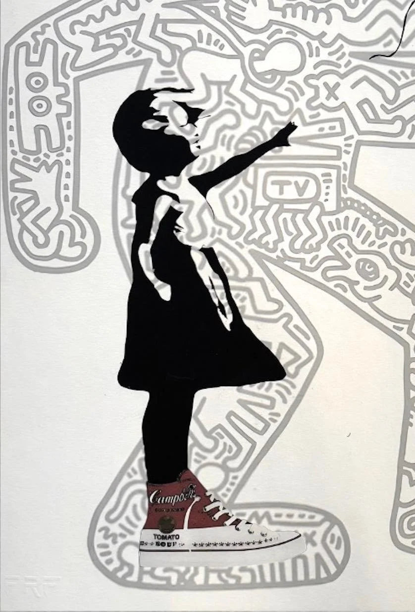 FENZOLINI - "UNLEASHED LOVE"-Screenprint (Black & Grey)- Hand Signed, Numbered - 22 x 29 1/2" Wall Art