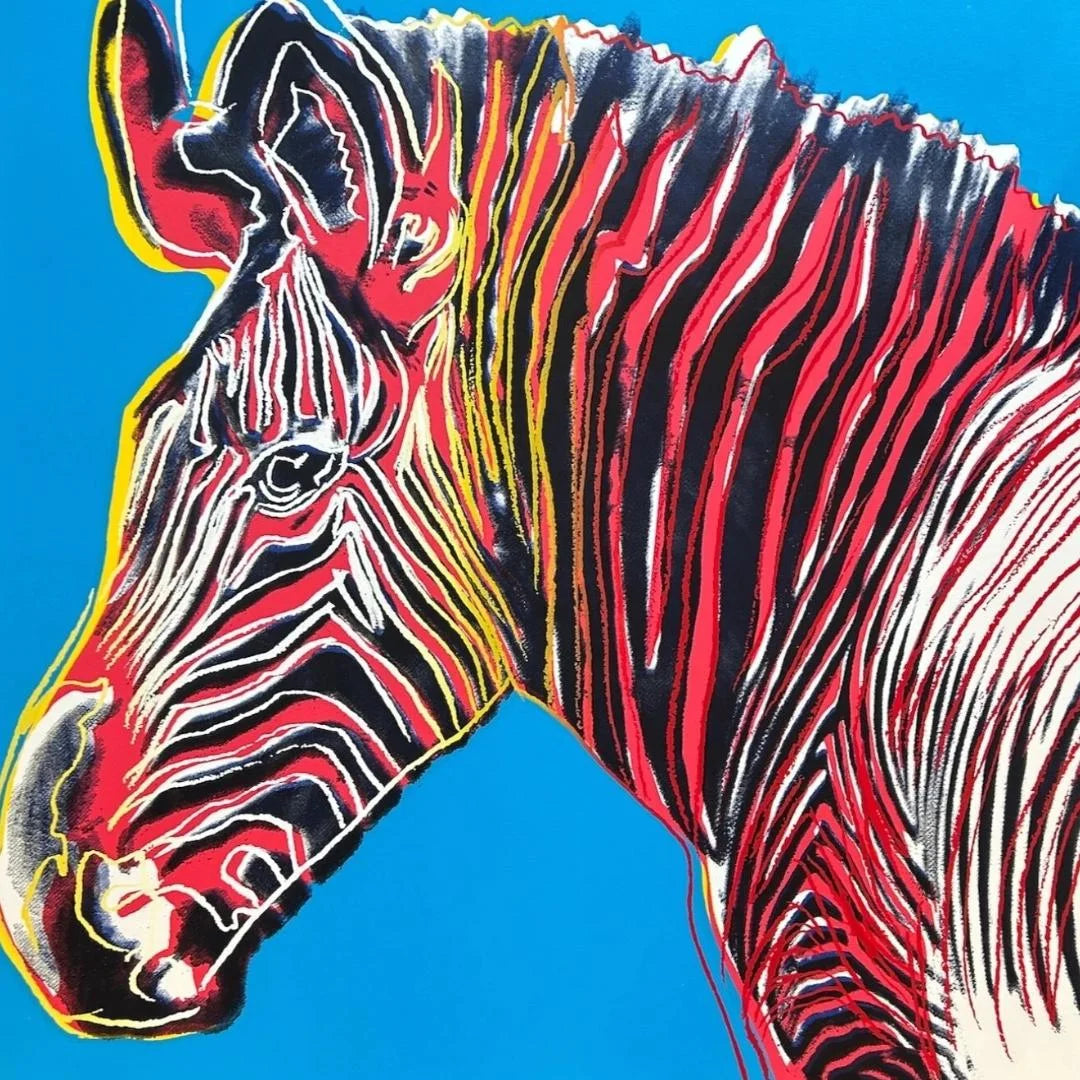 ANDY WARHOL “Zebra" Silkscreen Proof– Endangered Species-Museum Quality- 38 X 38" Animal Wall Art