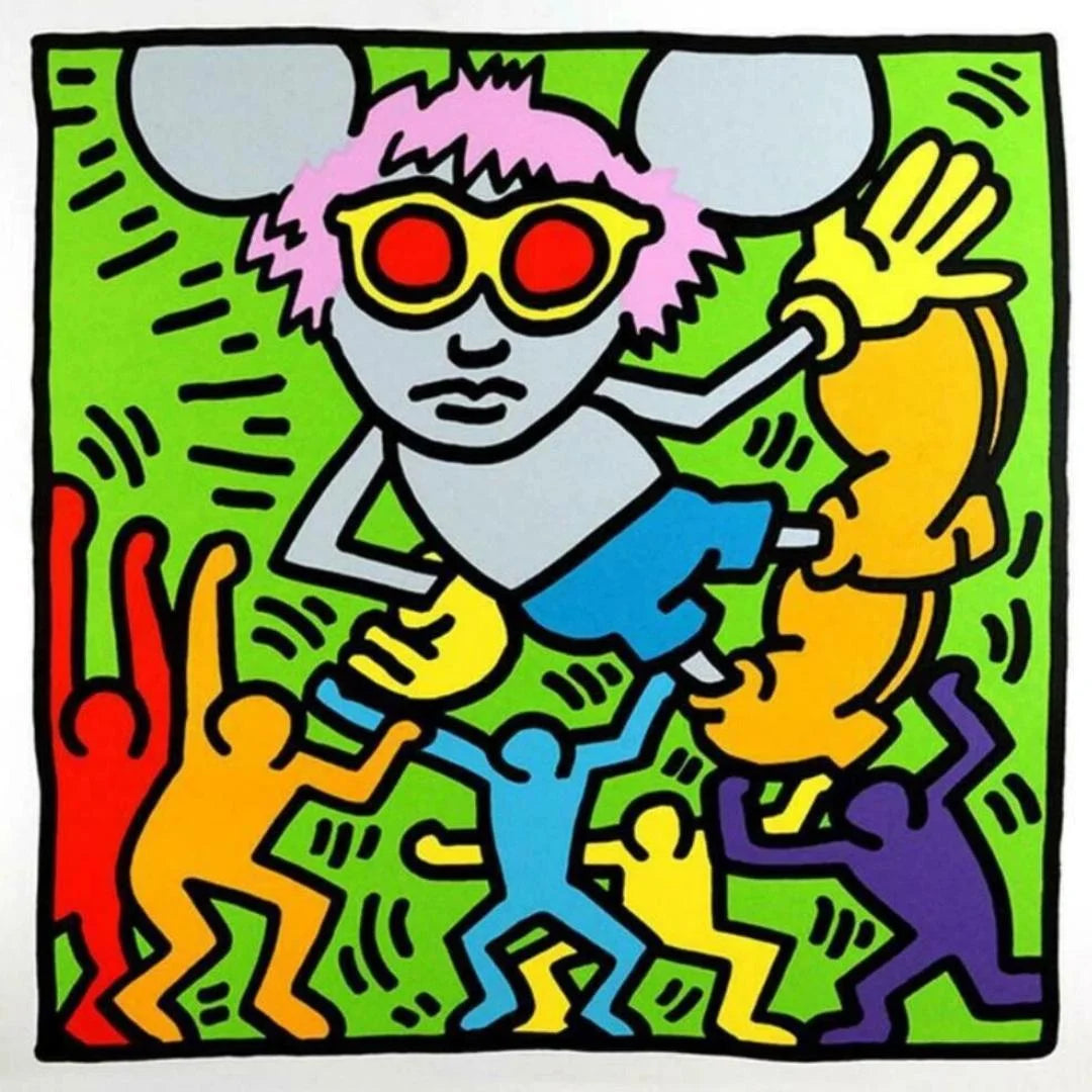 KEITH HARING – "Andy Mouse 2"- Silkscreen Proof Edition- Unsigned-Museum Quality- 38x38" Wall Art
