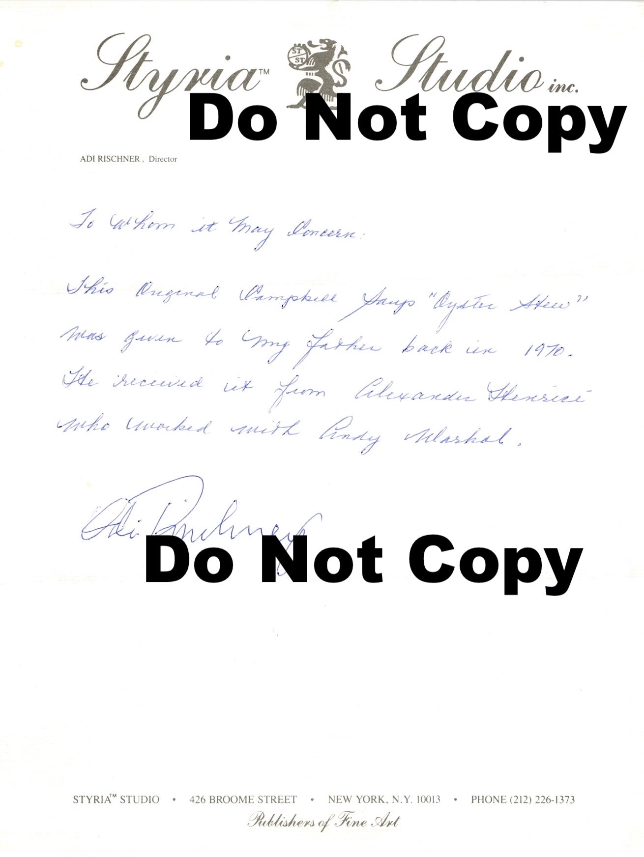 ANDY WARHOL– Original Edition "Campbells Soup" Oyster Stew"-Unsigned- Authentic - Superb Condition