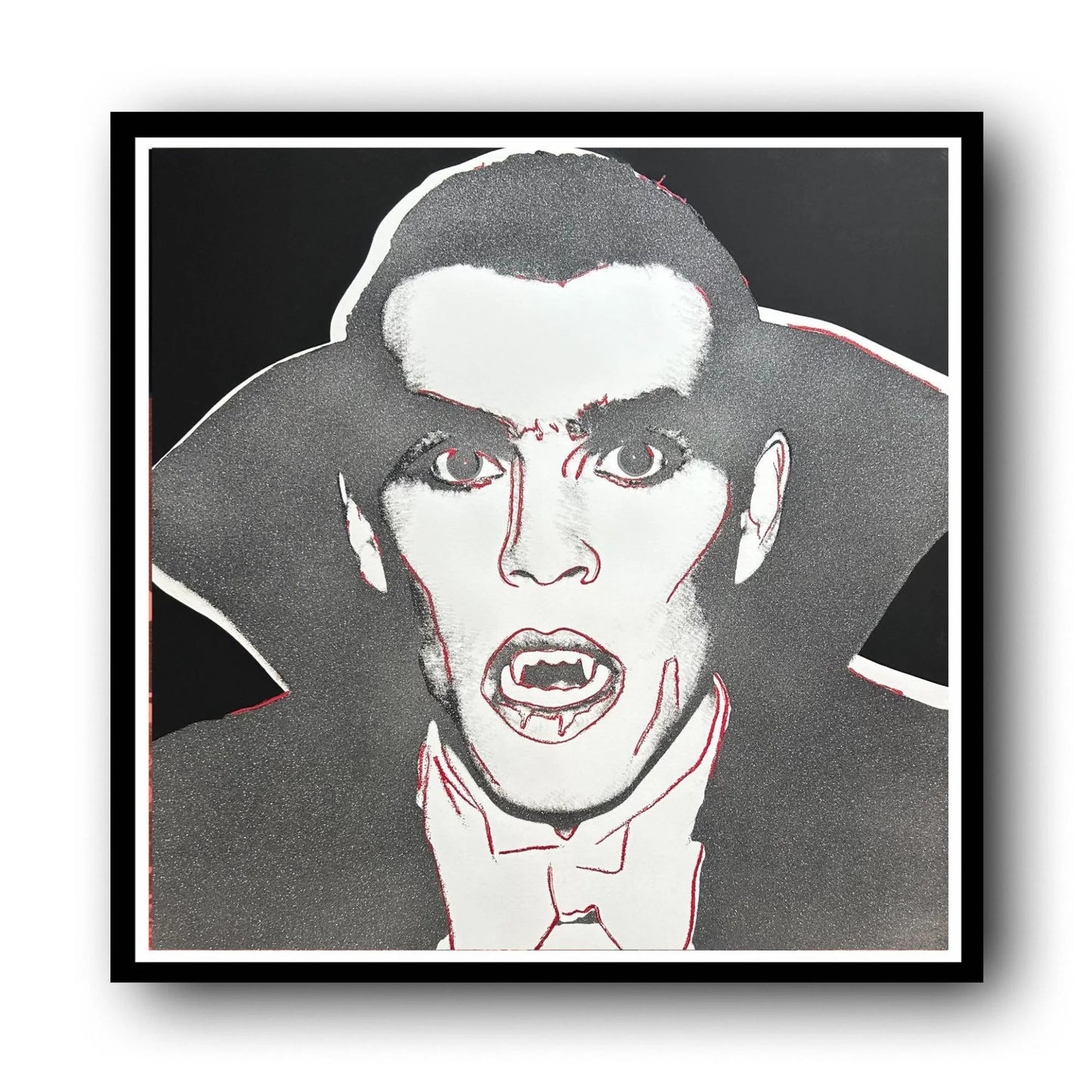 ANDY WARHOL "Dracula" FS # 264-Trial Proof Black/Grey/White Screenprint-Myths- Museum Board- Diamond Dust- 38 x 38" Wall Art