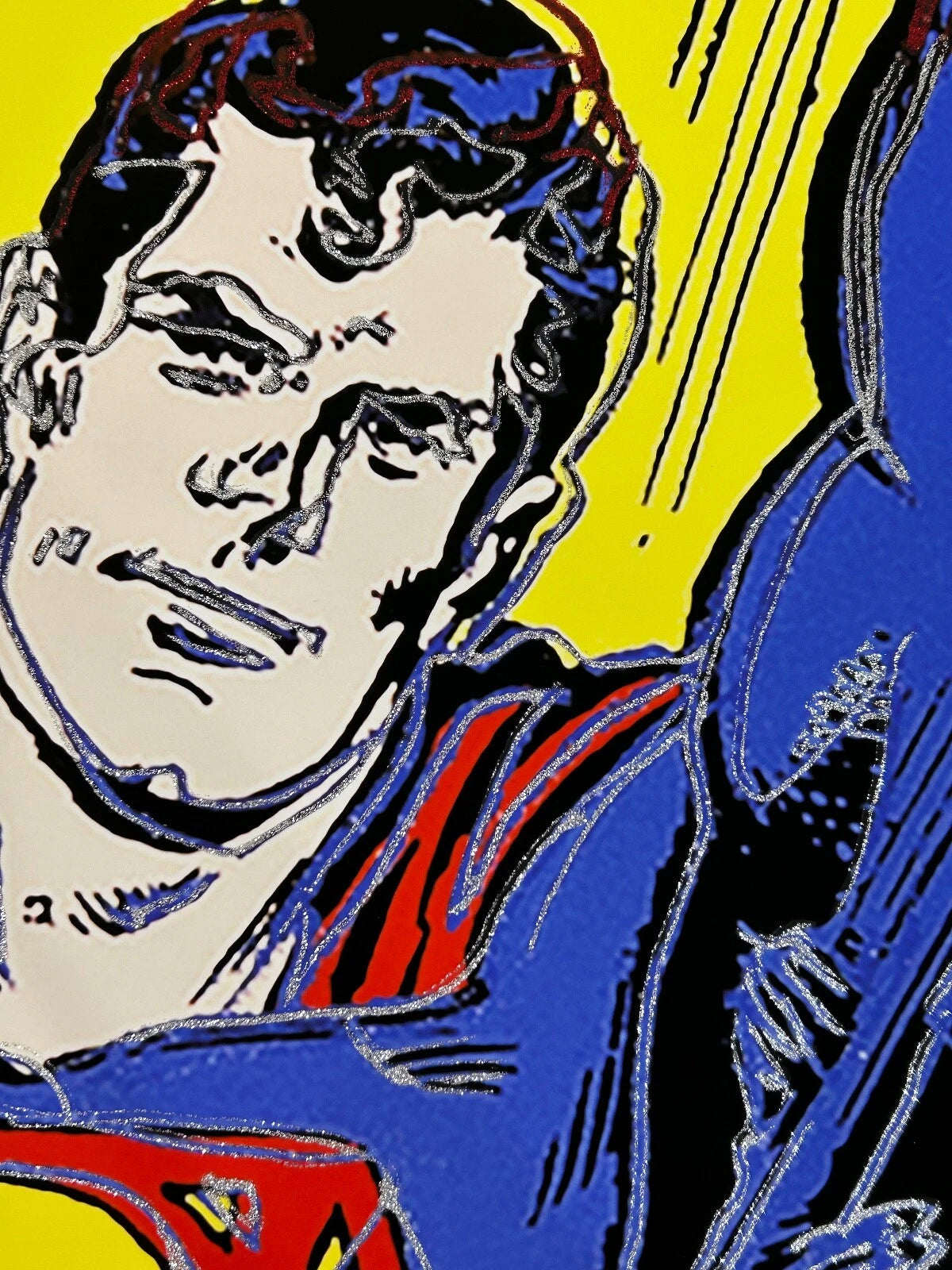 ANDY WARHOL– 2 Piece Pkg: “Superman Trials"- Multicolor Screenprint Proofs- Myths-Diamond Dust Museum Board-38 x 38" Wall Art