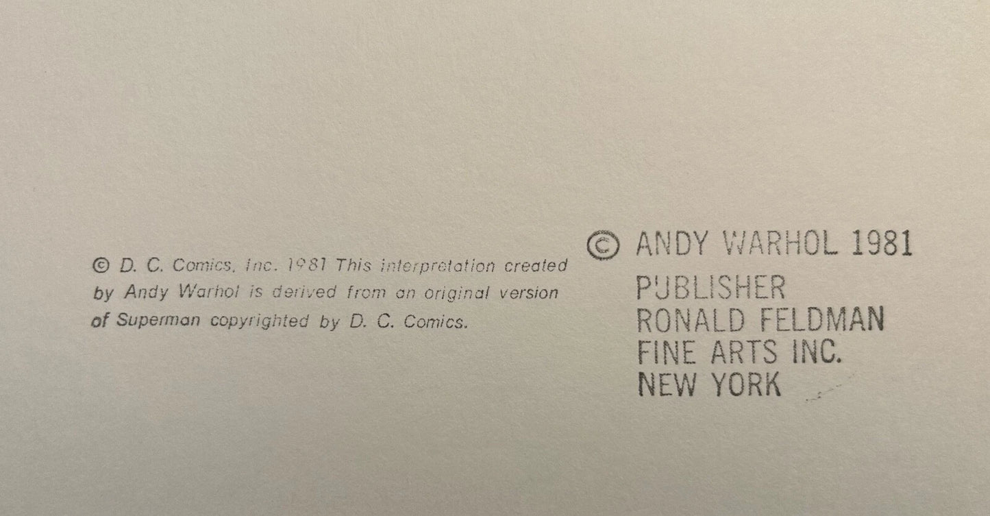 ANDY WARHOL– Pkg.2 Pieces: “Superman & Witch"-Silkscreen Proofs- Myths- Diamond Dust- Museum Board-38 x 38" Wall Art
