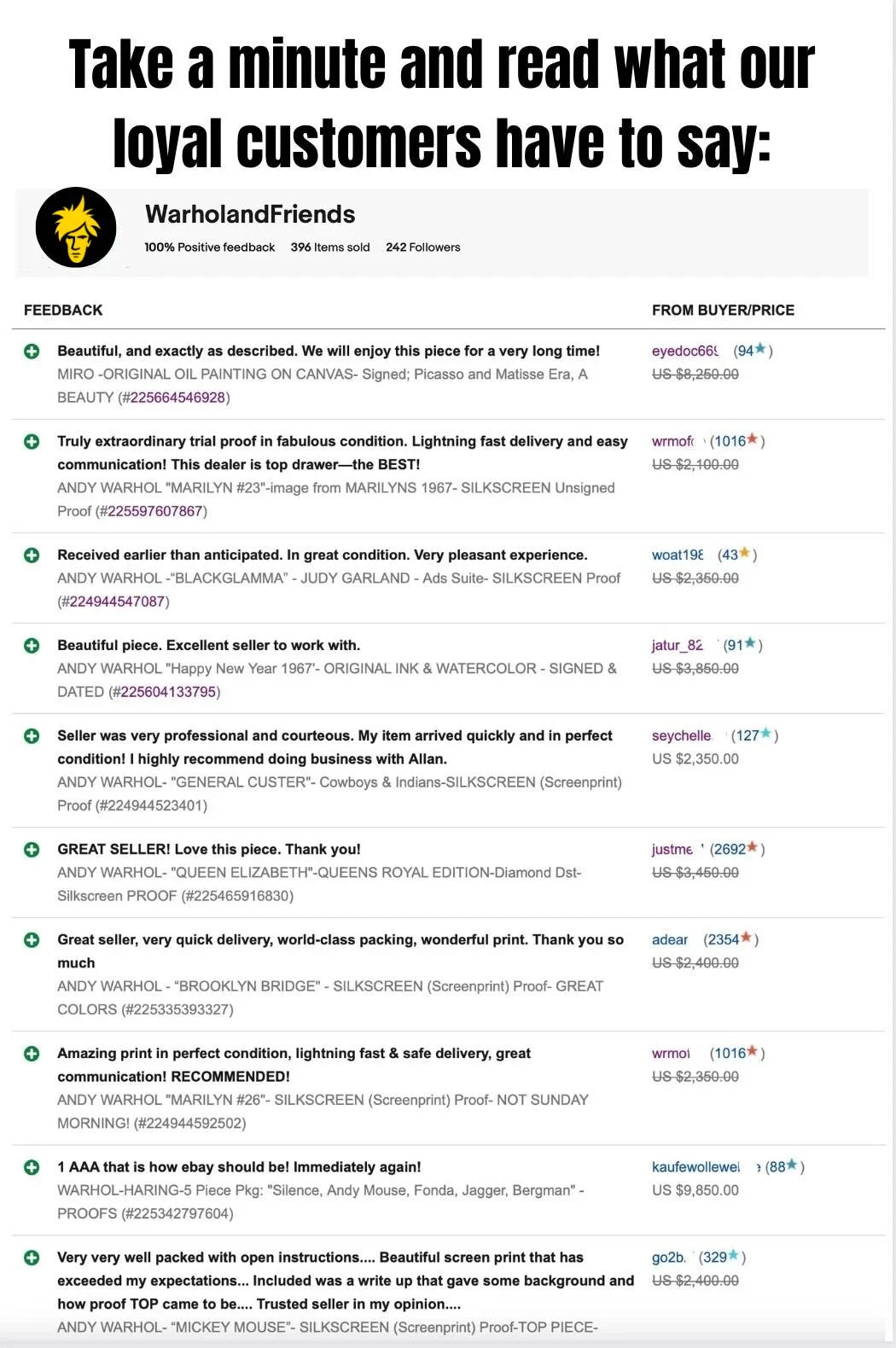 Product review section with customer feedback on a white background