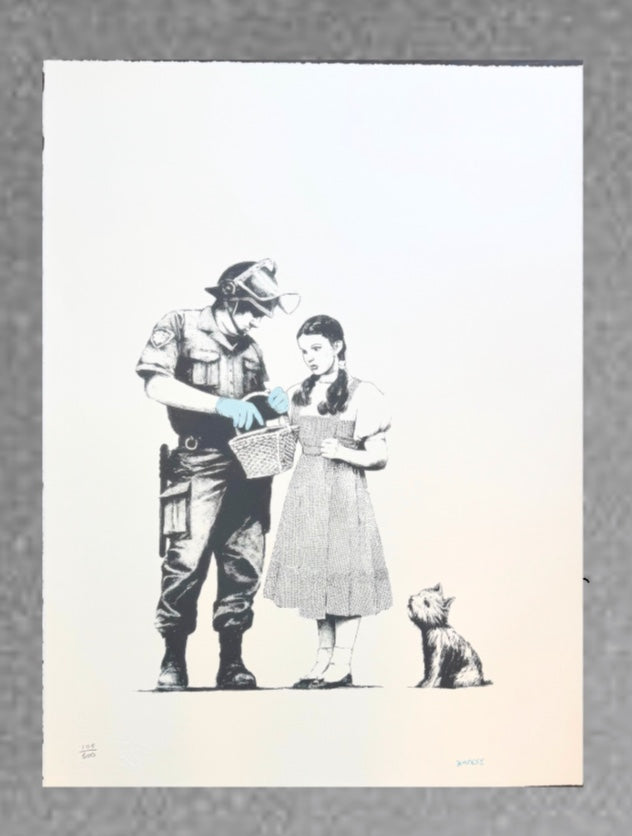 BANKSY -"Stop and Search" -Screenprint- Signed- Wizard Oz- Urban Street Art Beauty- Flat Ship