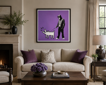 BANKSY "Barking Dog-Purple"- Screenprint Signed- Full Sized- Urban Street Graffiti | Iconic Street Art