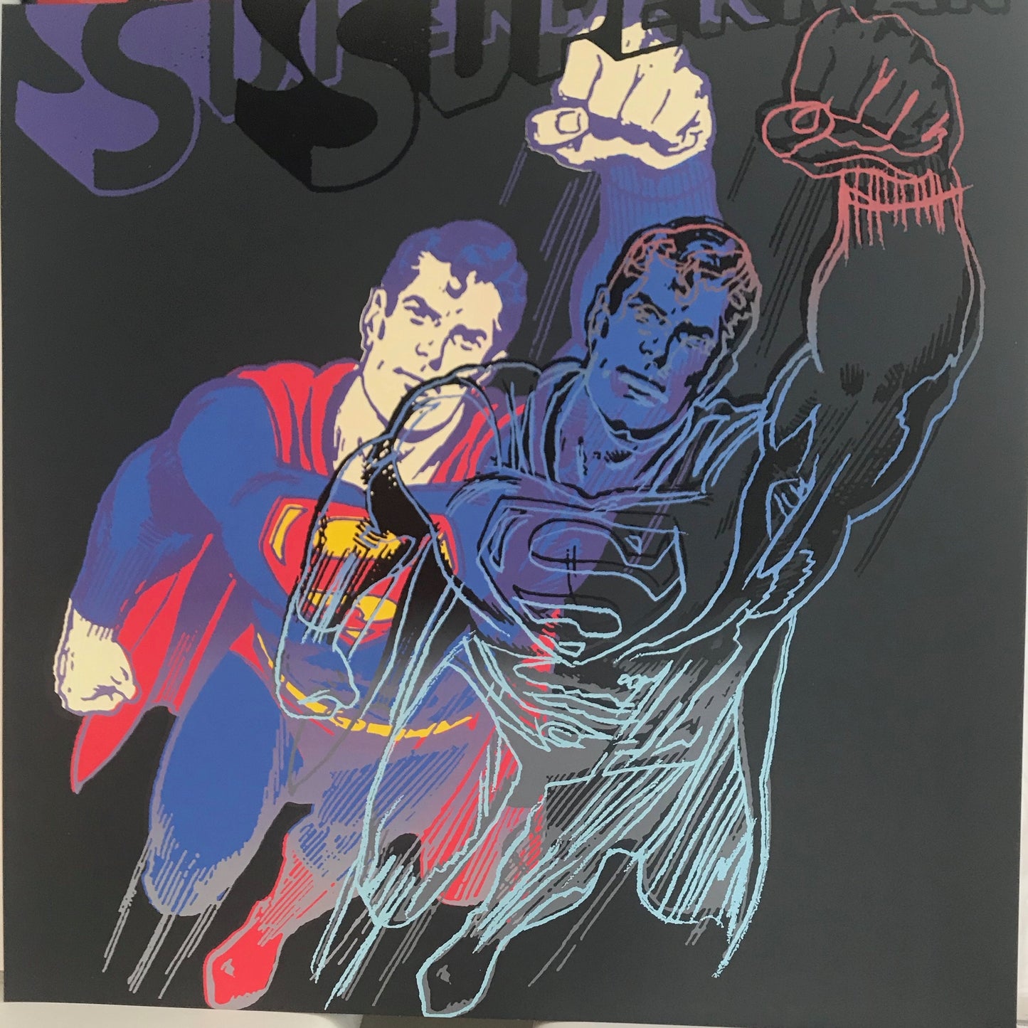 Full sized WARHOL- 2 Piece Pkg. Myths- "MICKEY and Superman"- Silkscreens (Screenprints) - with Diamond Dust- Flat Ship- 2 Beauties