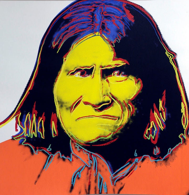 Full sized Andy Warhol -"MOTHER-CHILD & GERONIMO"-2 Silkscreen-(Screenprint)- Cowboys Indians Series - Flat Ship- Best Quality