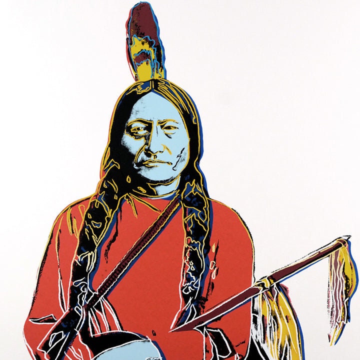 Full sized Andy Warhol - "CUSTER & SITTING BULL"- 2 Silkscreens (Screenprints)-Cowboys- Fast Flat Ship-Best Quality Museum Board