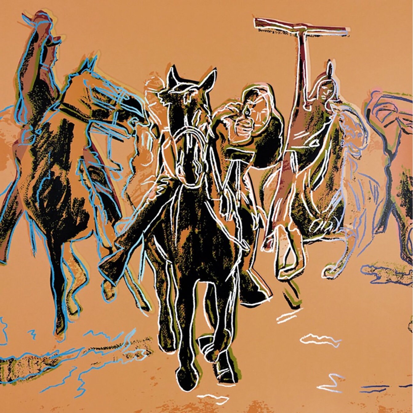 Full sized Andy WARHOL “PICTURE SHOW”- Silkscreen (Screenprint)- Cowboys Indians Series - Museum Board Quality- Flat Shipping