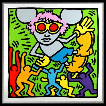 Full Sized Keith Haring- 4 Piece Pkg: 4 ANDY MOUSE PIECES -Silkscreens (Screenprints)- Pop Art Beauties- Shipped Flat- Highest Quality