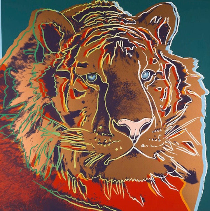 Full sized Andy WARHOL -"TIGER & RHINO"- 2 Silkscreens (Screenprints) Endang. Species. Flat Ship- Best Quality -Beautiful Pair!