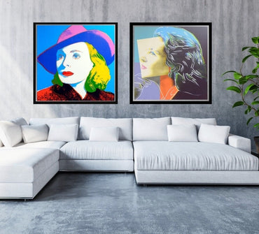 Full sized Andy Warhol -"BERGMAN HERSELF & HAT" -2 Silkscreens (Screenprints)- Museum Board- Shipped Flat- Best Quality- Both Beautiful!
