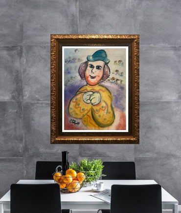 CHAGALL- Original Watercolor/ Painting on Paper- Hand signed- Larger piece. pHD Approval. Appraisal- Ships Flat