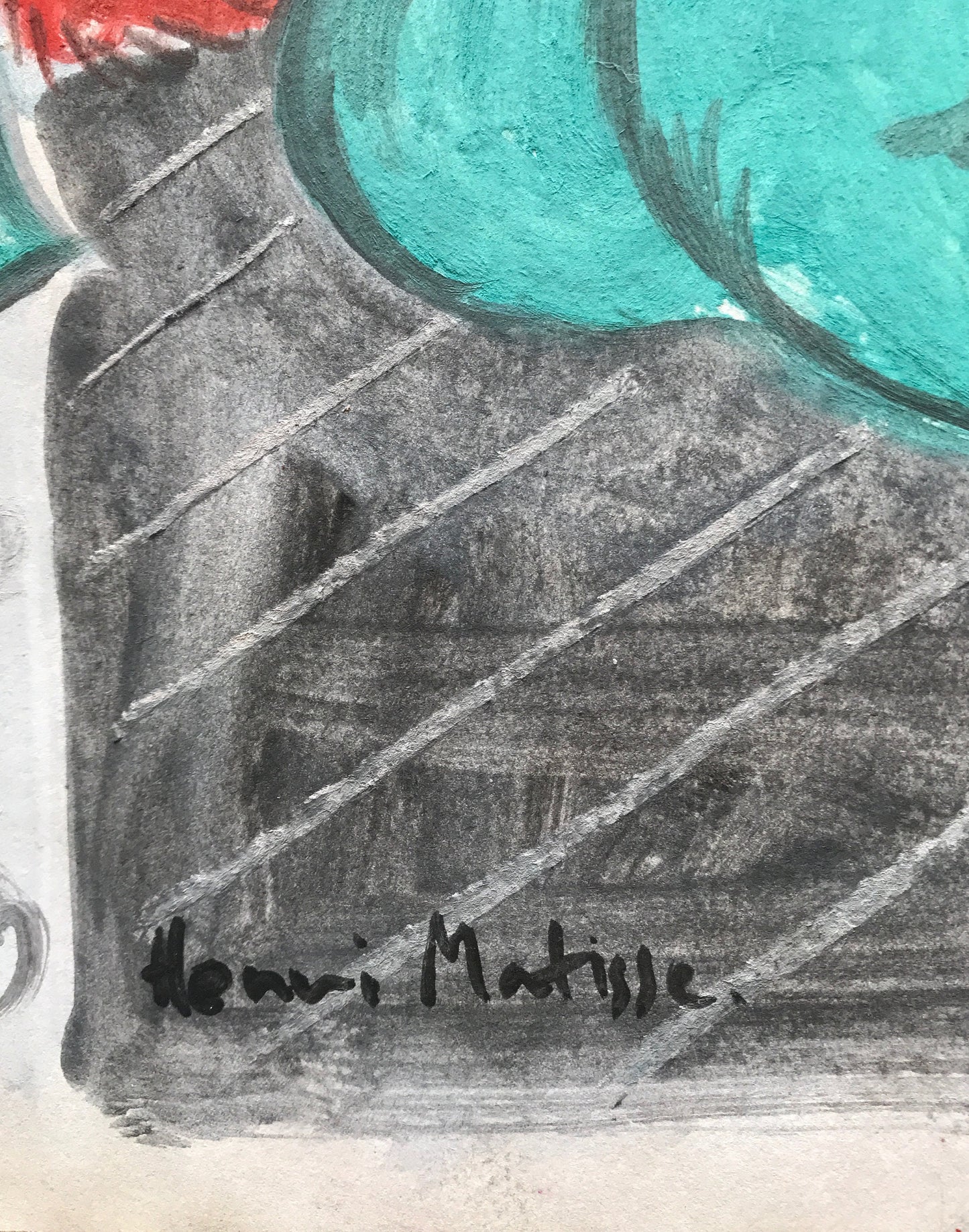 MATISSE -ORIGINAL Gouache/Painting, signed, Picasso, Miro Era- Signed- pHD Paperwork. Shipped Flat- Unframed