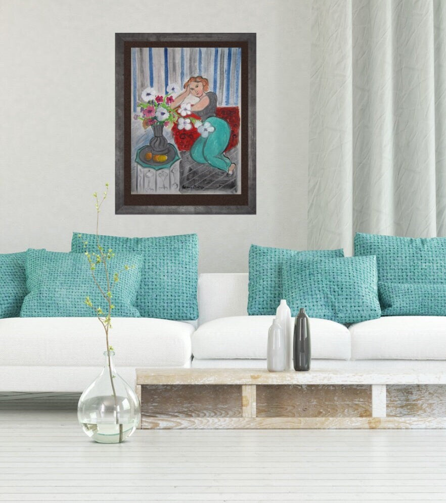 MATISSE -ORIGINAL Gouache/Painting, signed, Picasso, Miro Era- Signed- pHD Paperwork. Shipped Flat- Unframed