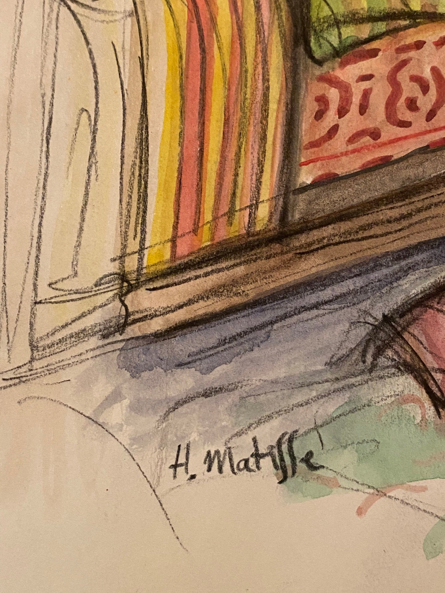 MATISSE -ORIGINAL Gouache/Painting, signed, Picasso, Miro Era- Gallery Quality- Perfect Signature- pHD Paperwork- Shipped Flat
