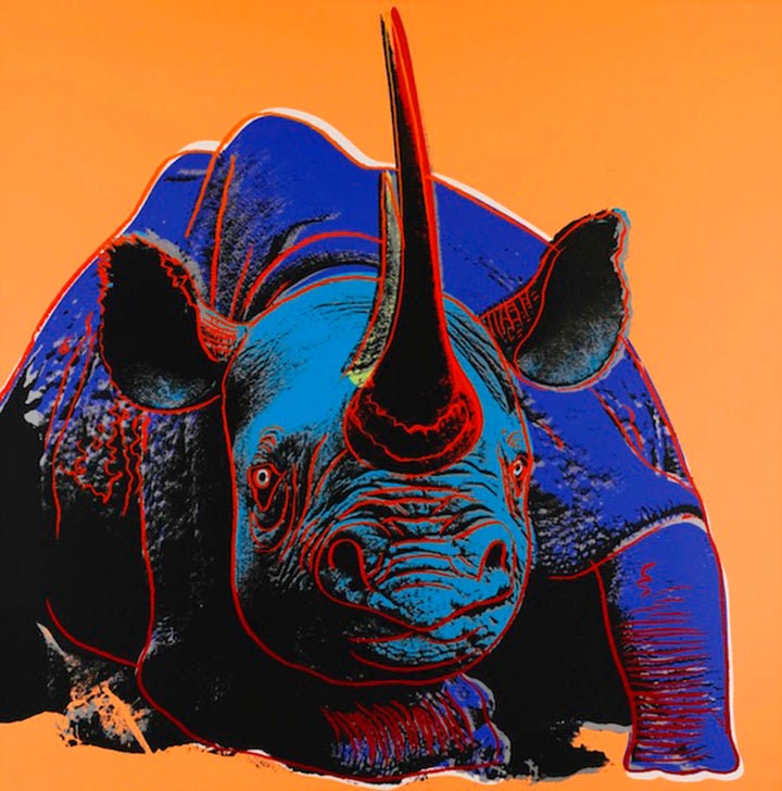 Black Rhino Wall Art For Animal Lover Gifts – Endangered Species Trial Andy Warhol Art Available In 38 X 38 Size