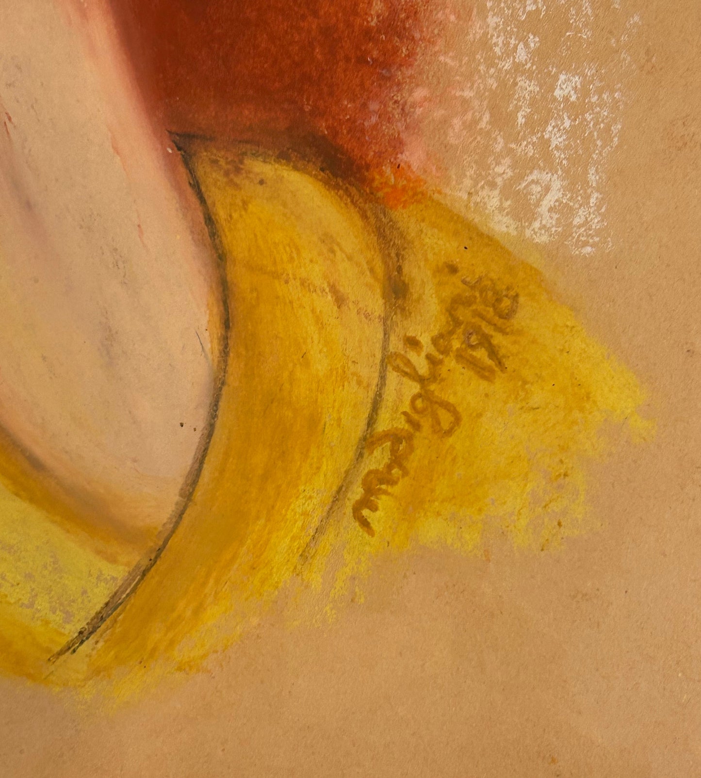 MODIGLIANI- Original Painting/Pastel; Hand signed- Picasso, Miro Era- Perfect signature. Appraisal- pHD APPROVAL- A Beauty!