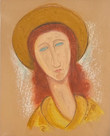 MODIGLIANI- Original Painting/Pastel; Hand signed- Picasso, Miro Era- Perfect signature. Appraisal- pHD APPROVAL- A Beauty!